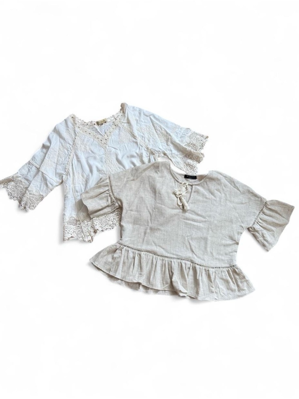 BUNDLE ✨ Maven West Linen Top & Democracy Lace Blouse | Size S